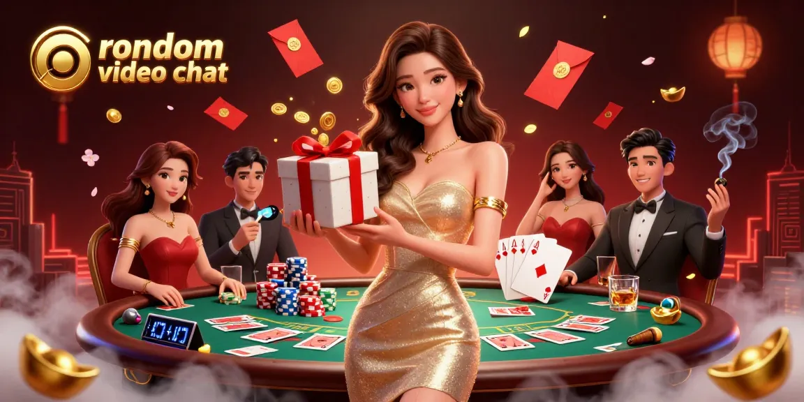 Engage in random video chat with vibrant casino themes and dynamic game elements.